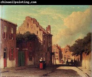 unknow artist European city landscape, street landsacpe, construction, frontstore, building and architecture. 109