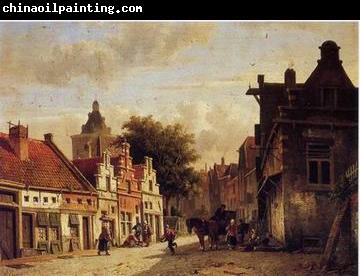 unknow artist European city landscape, street landsacpe, construction, frontstore, building and architecture. 111