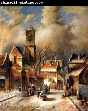 unknow artist European city landscape, street landsacpe, construction, frontstore, building and architecture. 157