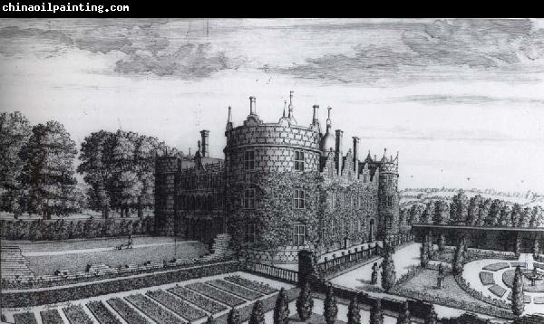 unknow artist View of Longford Castle at an angle with the  second flower garden