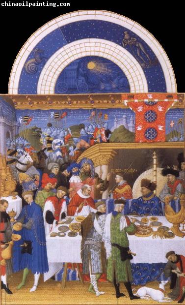 unknow artist Beures avenge the guest meal of the duke of Berry miniature out of harvest tres you Duc de Berry