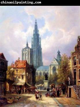 unknow artist European city landscape, street landsacpe, construction, frontstore, building and architecture.069