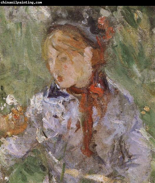 Berthe Morisot Detail of  The woman and children are in the park