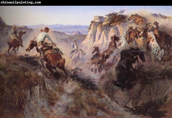 Charles M Russell Some people chase the bronchos