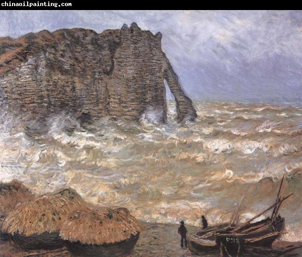 Claude Monet Etretat,Rough Sea