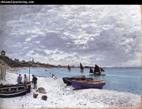 Claude Monet The Beach at Sainte-Adresse