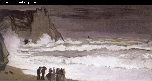 Claude Monet Rough Sea at Etretat