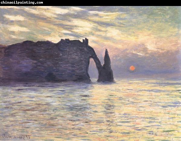 Claude Monet The Cliff,Etretat,Sunset