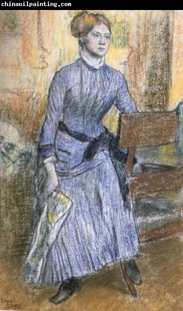 Edgar Degas Study of Helene Rouart sitting on the Arm of a Chair