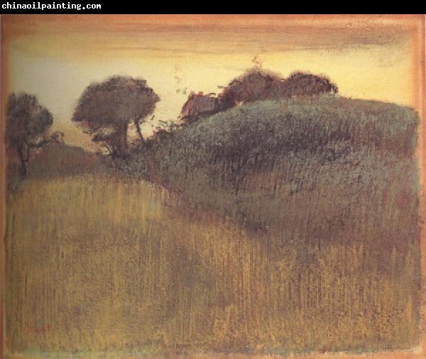 Edgar Degas Wheat Field and Green Hill