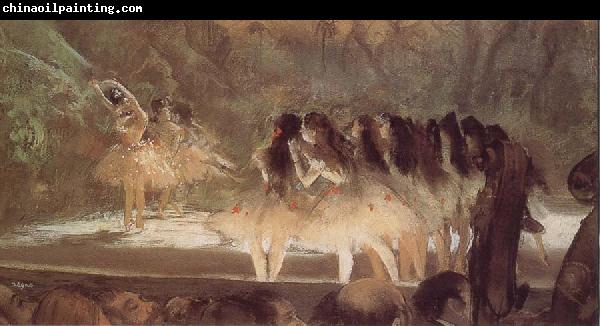 Edgar Degas ballerina-s performance at opera house in Paris