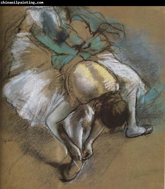 Edgar Degas dancer wearing shoes