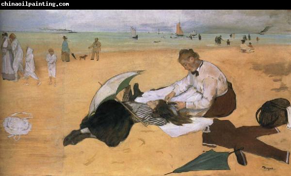 Edouard Manet On the beach,Boulogne-sur-Mer