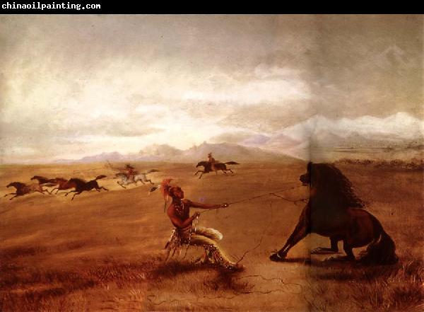 George Catlin Catching wild horses