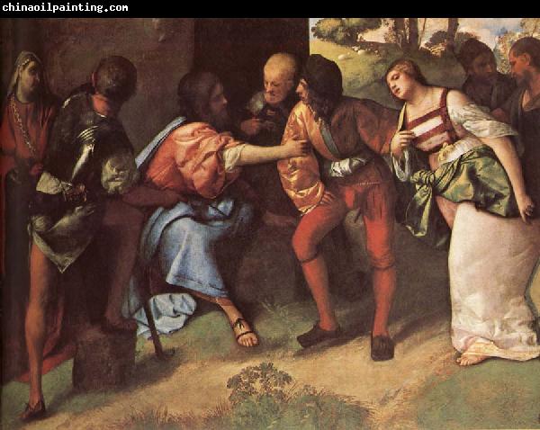 Giorgione The Adulteress brought Before Christ