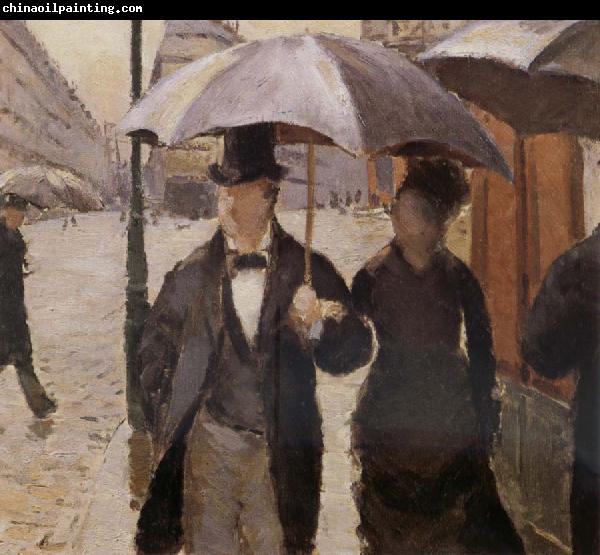 Gustave Caillebotte Detail of Rainy day in Paris