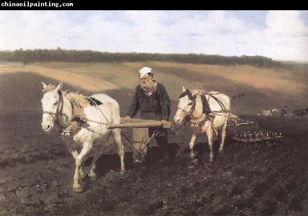 Ilya Repin A Ploughman,Leo Tolstoy Ploughing