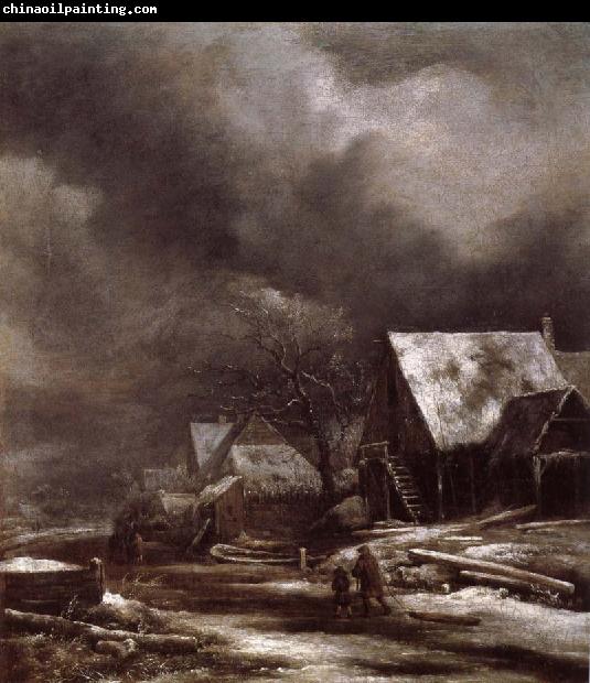 Jacob van Ruisdael Village in Winter