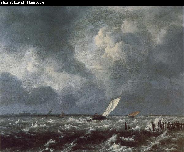 Jacob van Ruisdael View of Het Lj on a Stormy Day