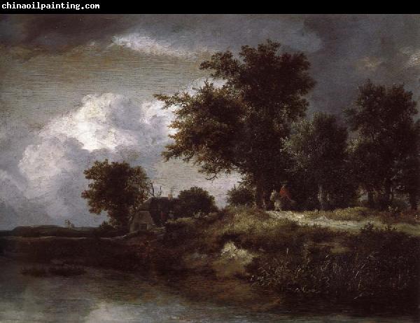 Jacob van Ruisdael Wooded river bank