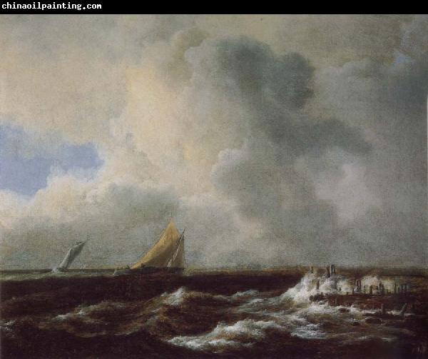 Jacob van Ruisdael Vessels in a Choppy sea