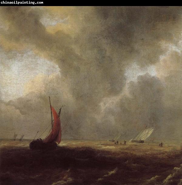 Jacob van Ruisdael Sailing Vessels in a Choppy sea