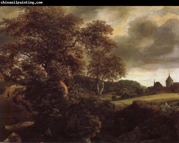 Jacob van Ruisdael Hilly Landscape with a great oak and a Grainfield