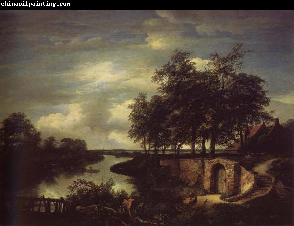 Jacob van Ruisdael River Landscape with the entrance of a Vault