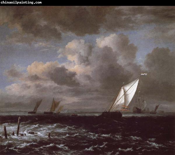 Jacob van Ruisdael Sailing vessels in a Fresh Breeze