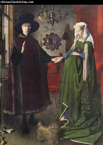 Jan Van Eyck The Italian kopmannen Arnolfini and his youngest wife some nygifta in home in Brugge