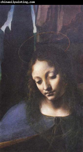 Leonardo  Da Vinci Detail of Madonna of the Rocks