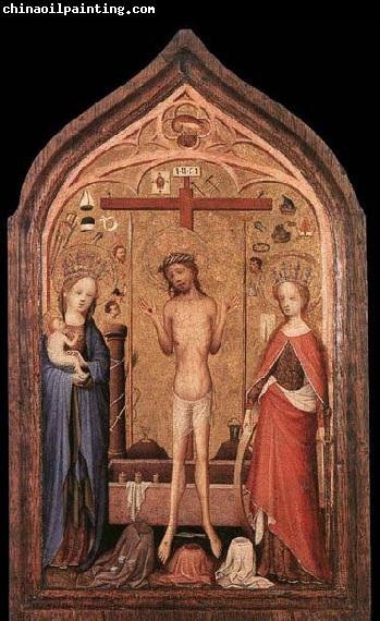 MASTER of Saint Veronica The Man of Sorrow with the Virgin and St Catherine