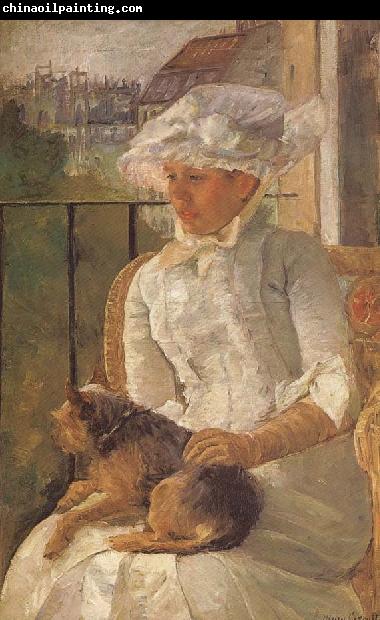 Mary Cassatt Susan hoding the dog in balcony