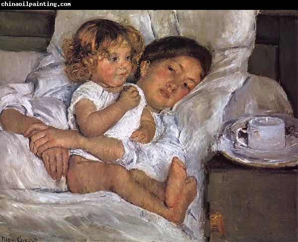 Mary Cassatt Breakfast on bed