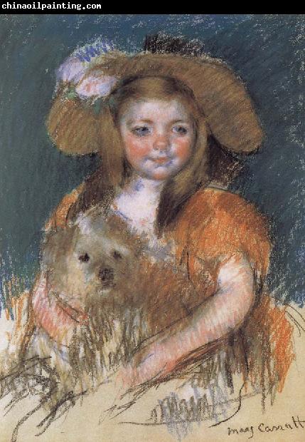 Mary Cassatt The girl holding the dog