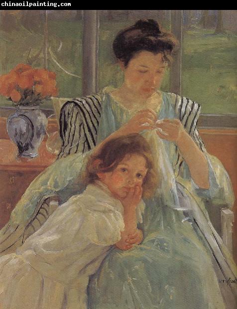 Mary Cassatt The young mother is sewing