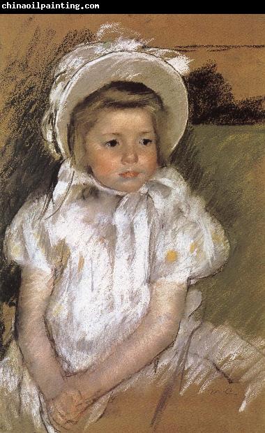 Mary Cassatt the girl wearing the white bonnet