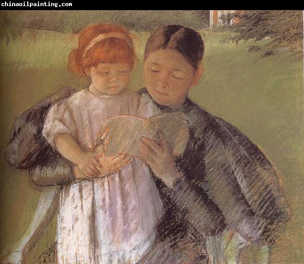 Mary Cassatt Betweenmaid reading for little girl