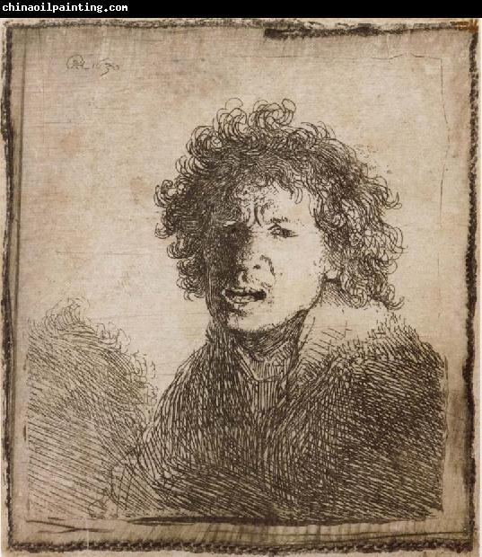 REMBRANDT Harmenszoon van Rijn Self-Portrait,Open-Mouthed,As if Shouting