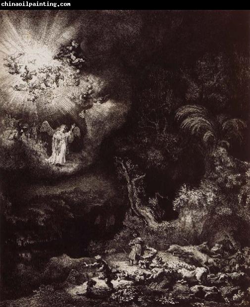 REMBRANDT Harmenszoon van Rijn The Angel Appearing to the Shepherds