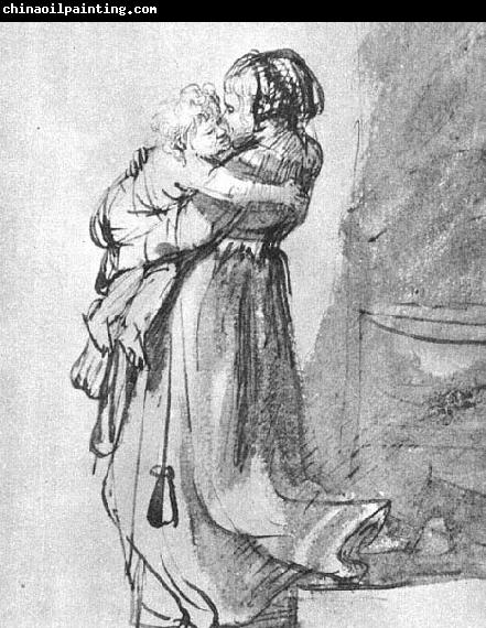 Rembrandt Harmensz Van Rijn Saskia with a Child