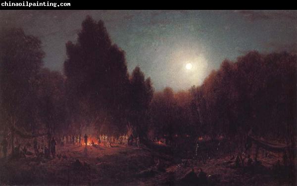 Sanford Robinson Gifford Night Bivouac of the Seventh Regiment New York at Arlington Heights,Virginia