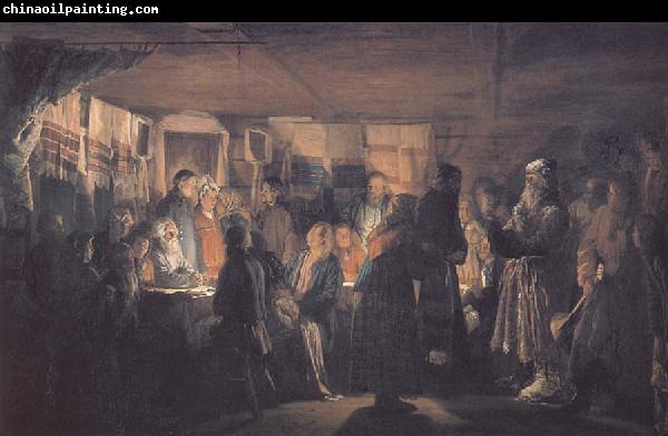 Vassily Maximov Arrival of a Sorcere at a Peasant Wedding