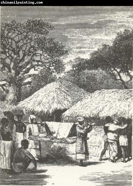 unknow artist Black ill and exhaust of one langt hart life atervande Livingstone to sits enkla home in Ilala in April 1873.