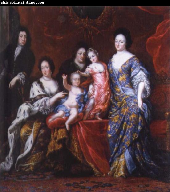 unknow artist David Clock Ehrenstrahl Grupportratt of Fellow XI with family