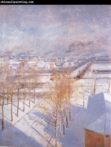 Albert Edelfelt Paris in the Snow