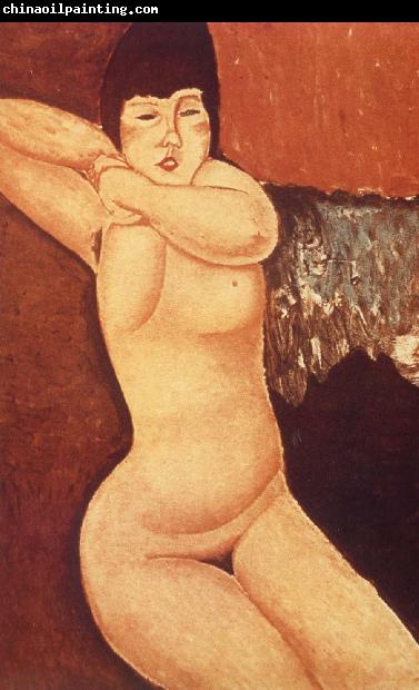 Amedeo Modigliani Reclining nude with Clasped Hand