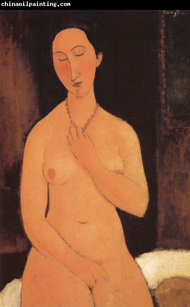 Amedeo Modigliani Seated unde with necklace