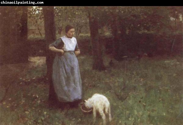 Anton mauve Laren Woman with Goat