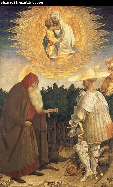 Antonio Pisanello Virgin and child with St. Goran and St Antonius